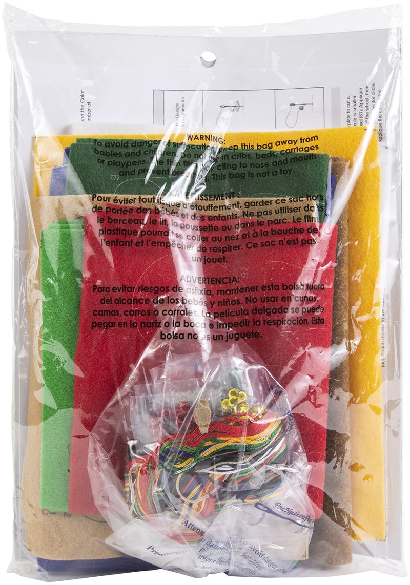 Bucilla 89231E Felt Applique Christmas Stocking Kit, 18", Teddy Bear - Image 3